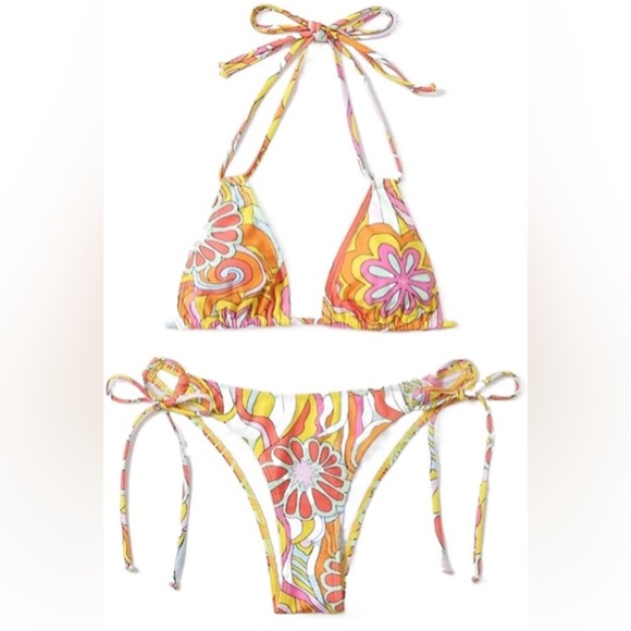 NWT Retro Floral Bikini 2pc Set - Picture 3 of 8